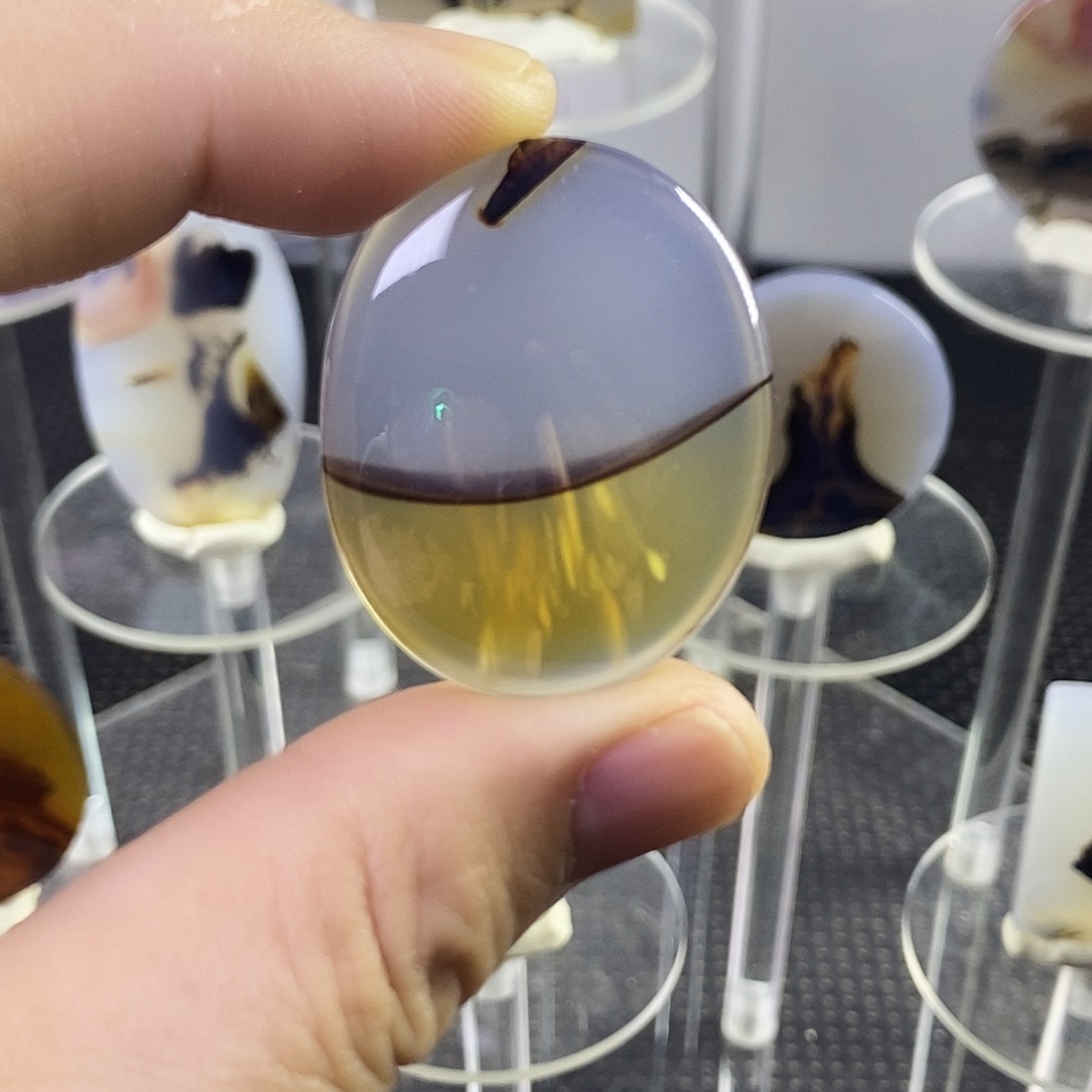 合成碳硅石非金属时尚图纹画面石饰品