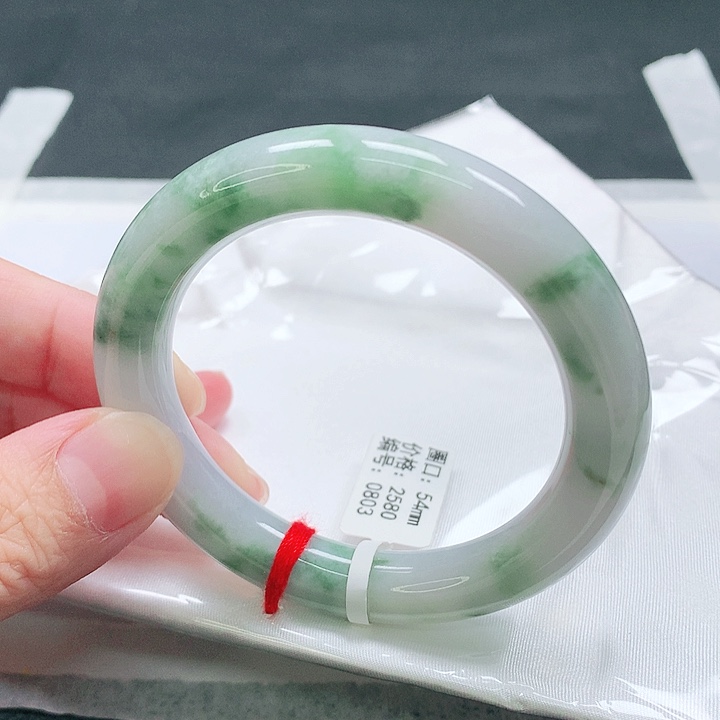 翡翠未镶嵌手镯圆条54