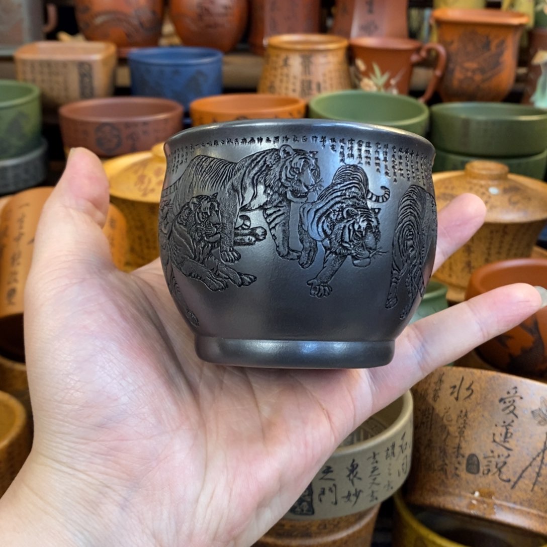 紫砂杯子宜兴全手工紫砂杯