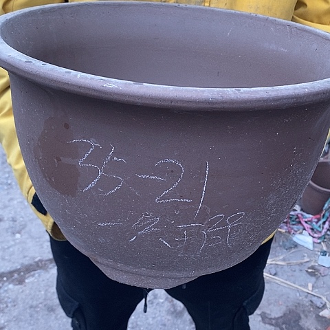 紫砂东莞李新紫砂花盆，