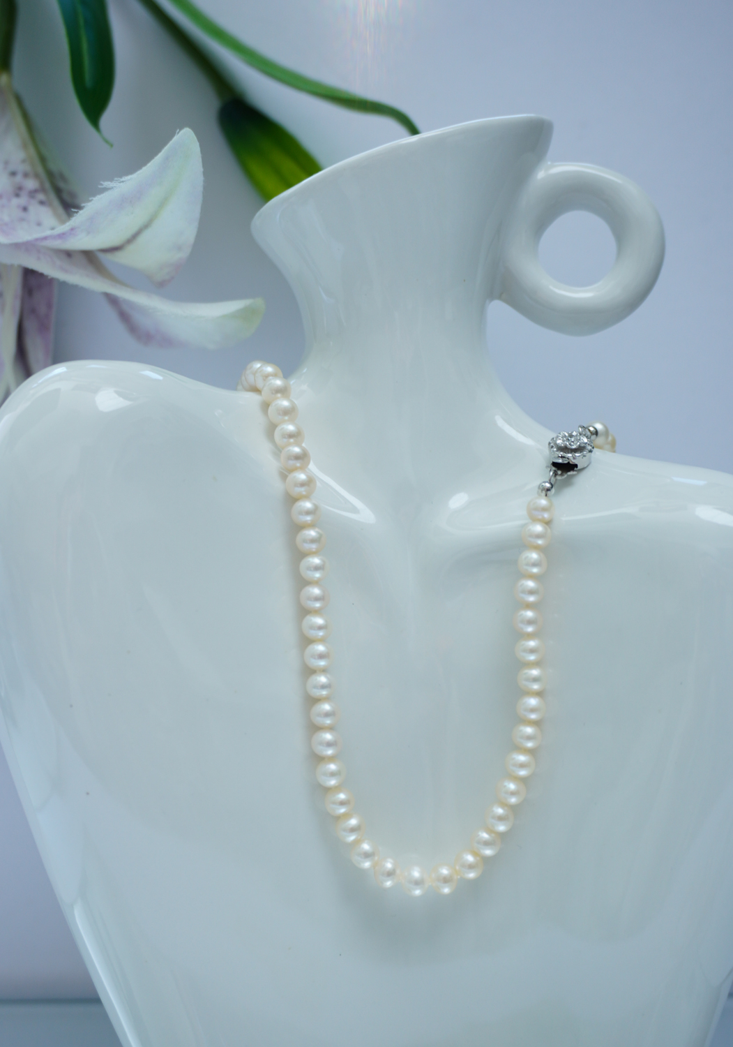 吊坠925银 s925银扣头+5-6mm暖白珠珠颈链【实拍图】