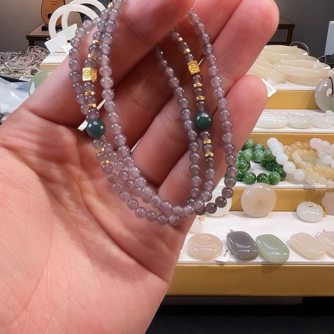 和田玉未镶嵌项链c***真