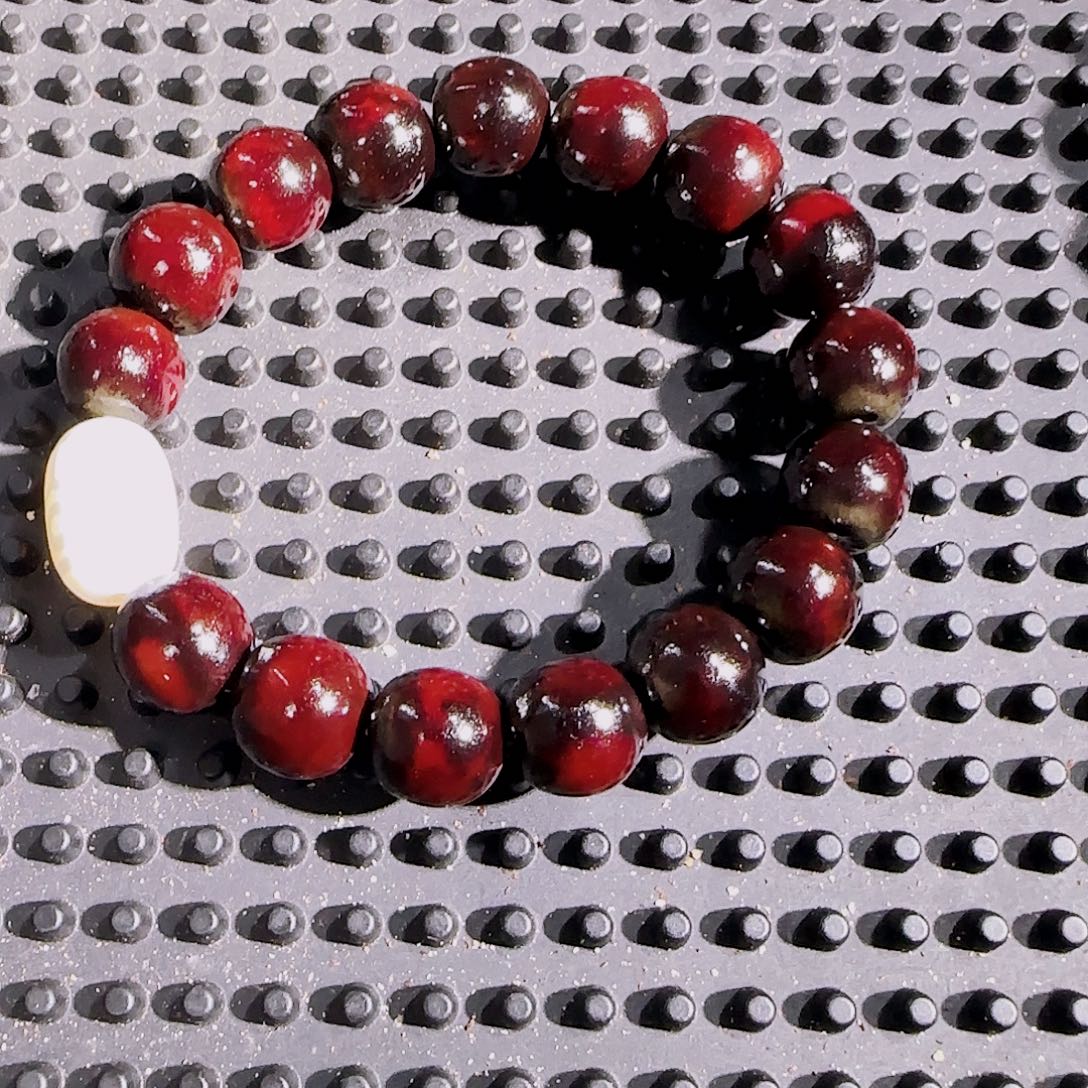 柚***柿草珠菩提吊坠无患子陈年矮桩花籽单圈手串