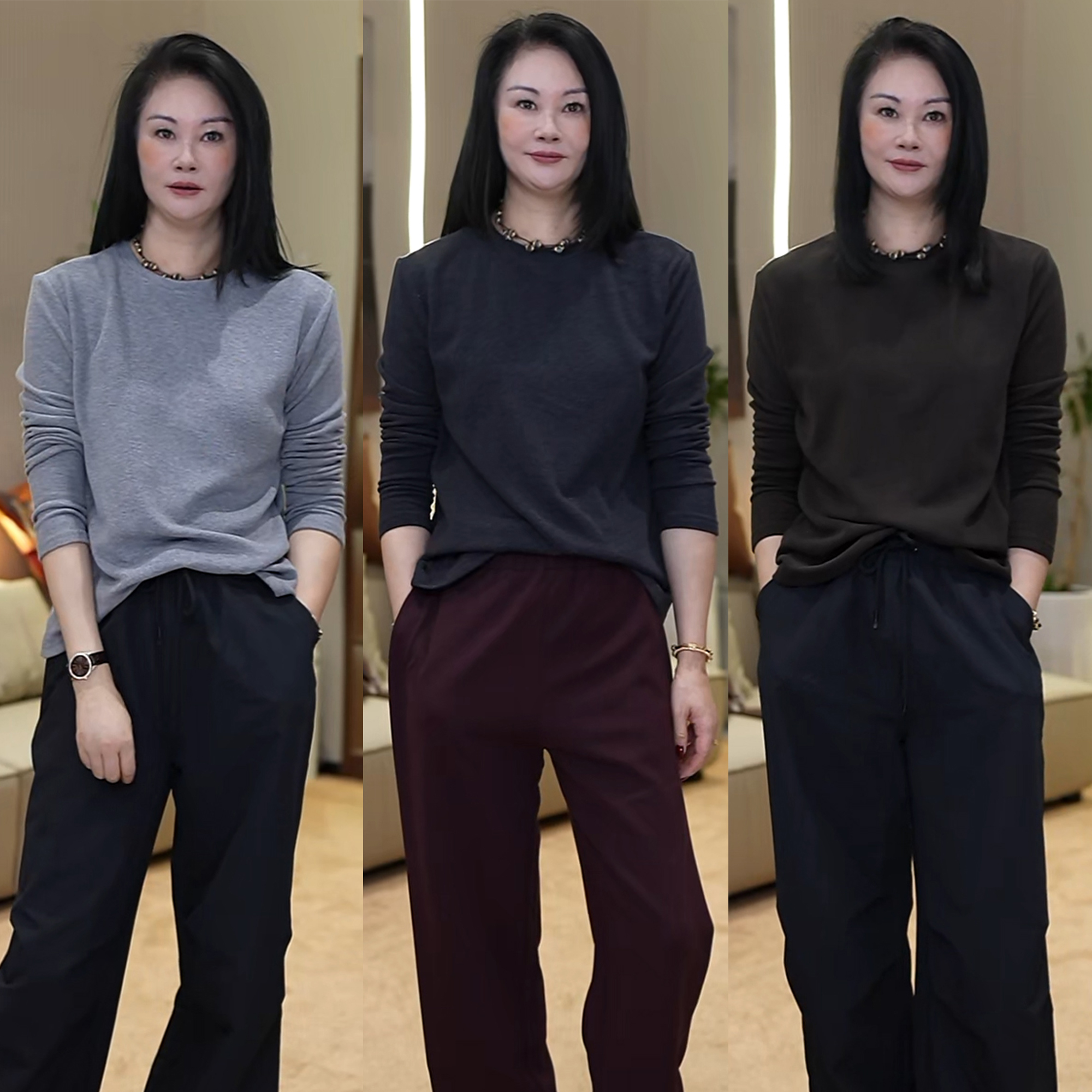 BARRIAILEN | 糖果色弹力秋冬百搭简约打底衫T恤241424