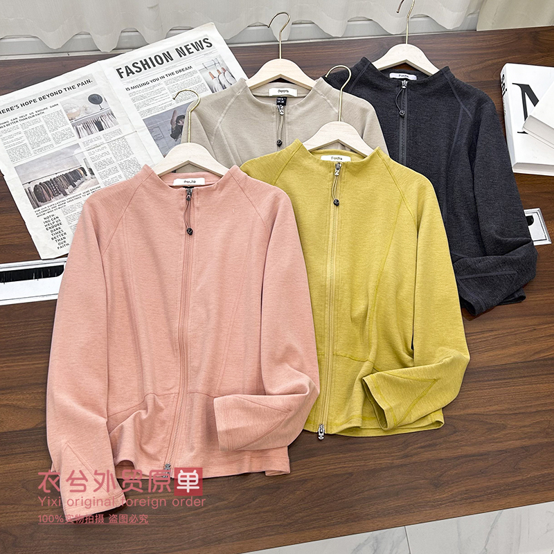 (极简风修身拉链短外套)6888秋冬显瘦软糯运动瑜伽服上衣W