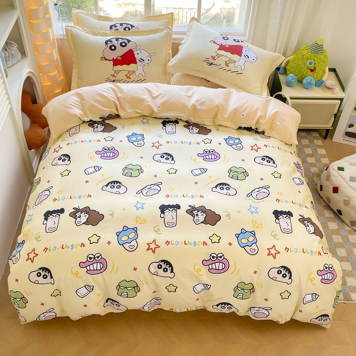 可爱纯棉四件套儿童乌萨奇被套床笠被单100%全棉三件套单人床上用