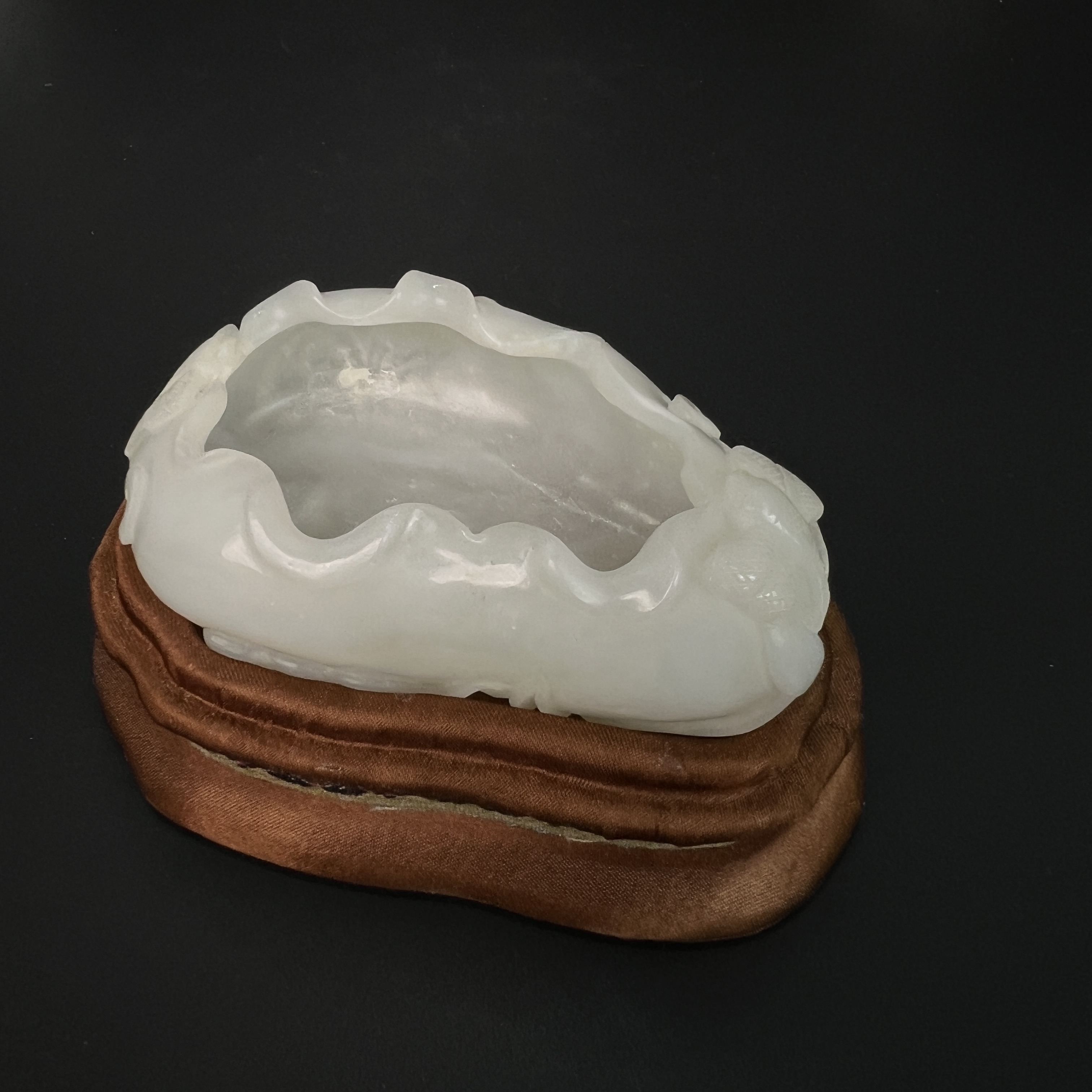 "晚清民国和田玉笔洗/ DL029672/ 古玩/收藏/德州文物"