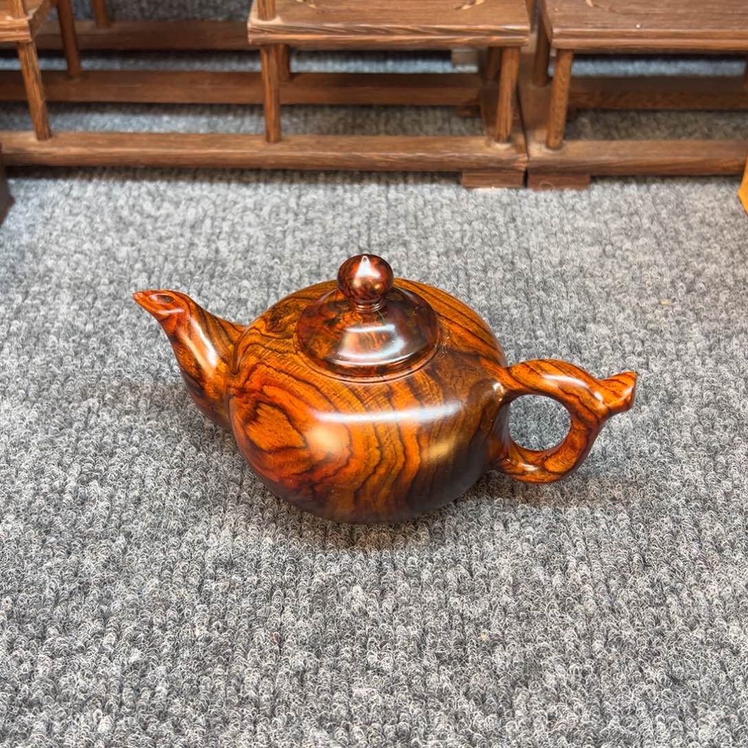 老挝大红酸枝把把壶