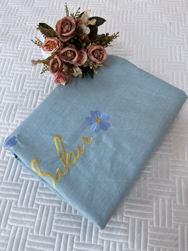 直播间样品～刺绣单人被套150*210微瑕～H754(有脏）