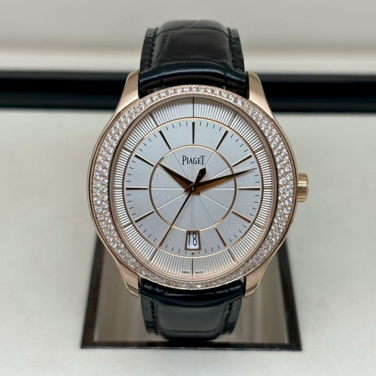 95新 Piaget/伯爵 BLACK系列/表径43mm/外圈后钻/18k玫瑰金表壳