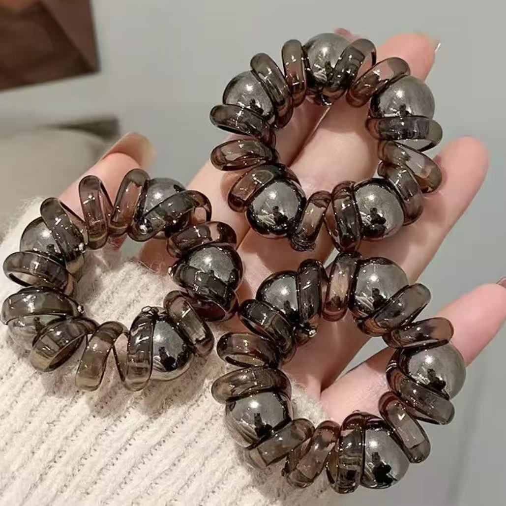 电话线发圈夏季新款耐用高马尾丸子头绳高颜值韩风扎头发绳