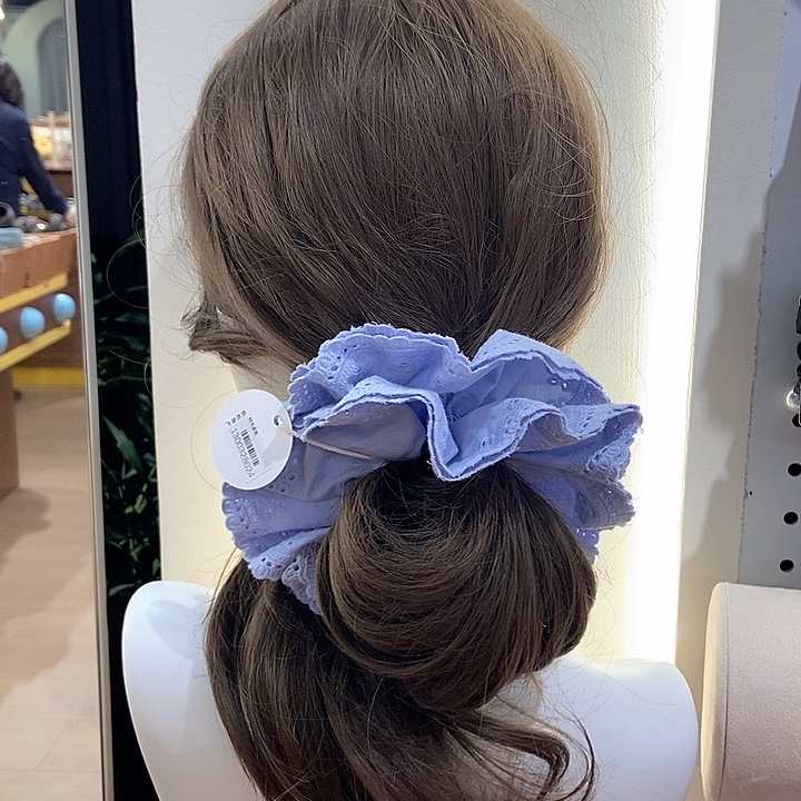 布艺铁合金蓝色发圈