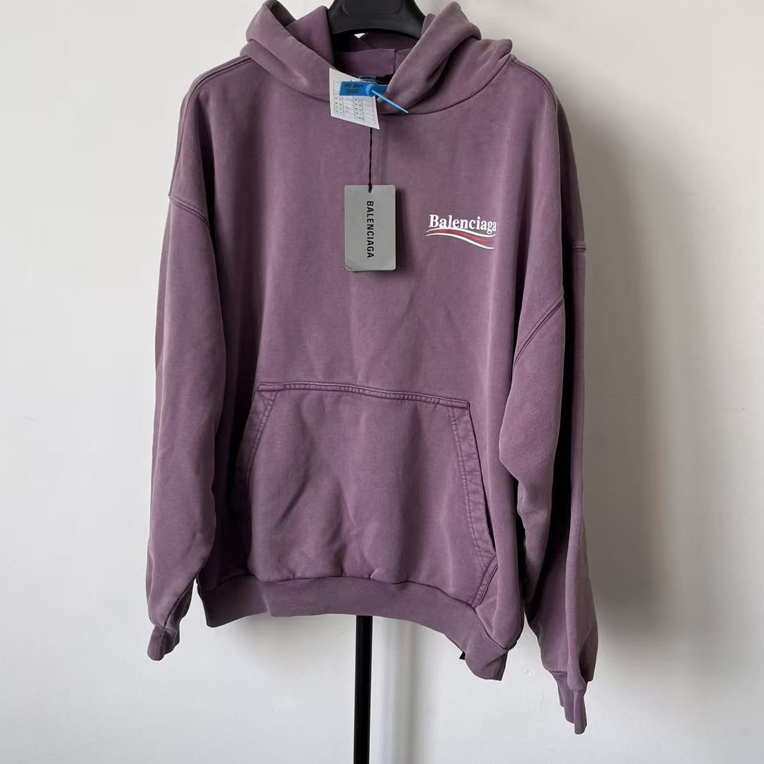 未使用 Balenciaga/巴黎世家 连帽字母套头长袖卫衣常规版型01565
