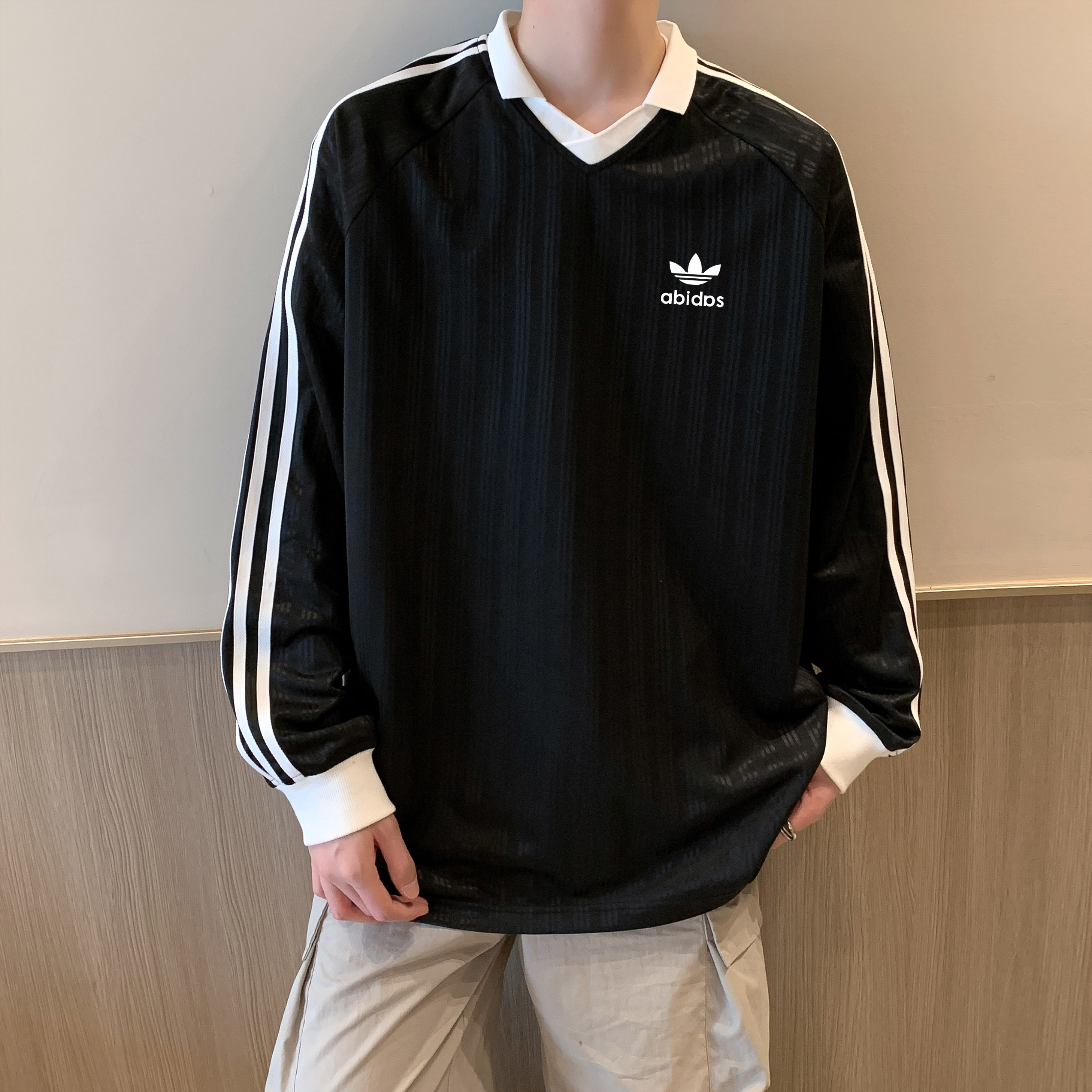 【朴成训同款】秋冬情侣polo款运动休闲长袖T恤