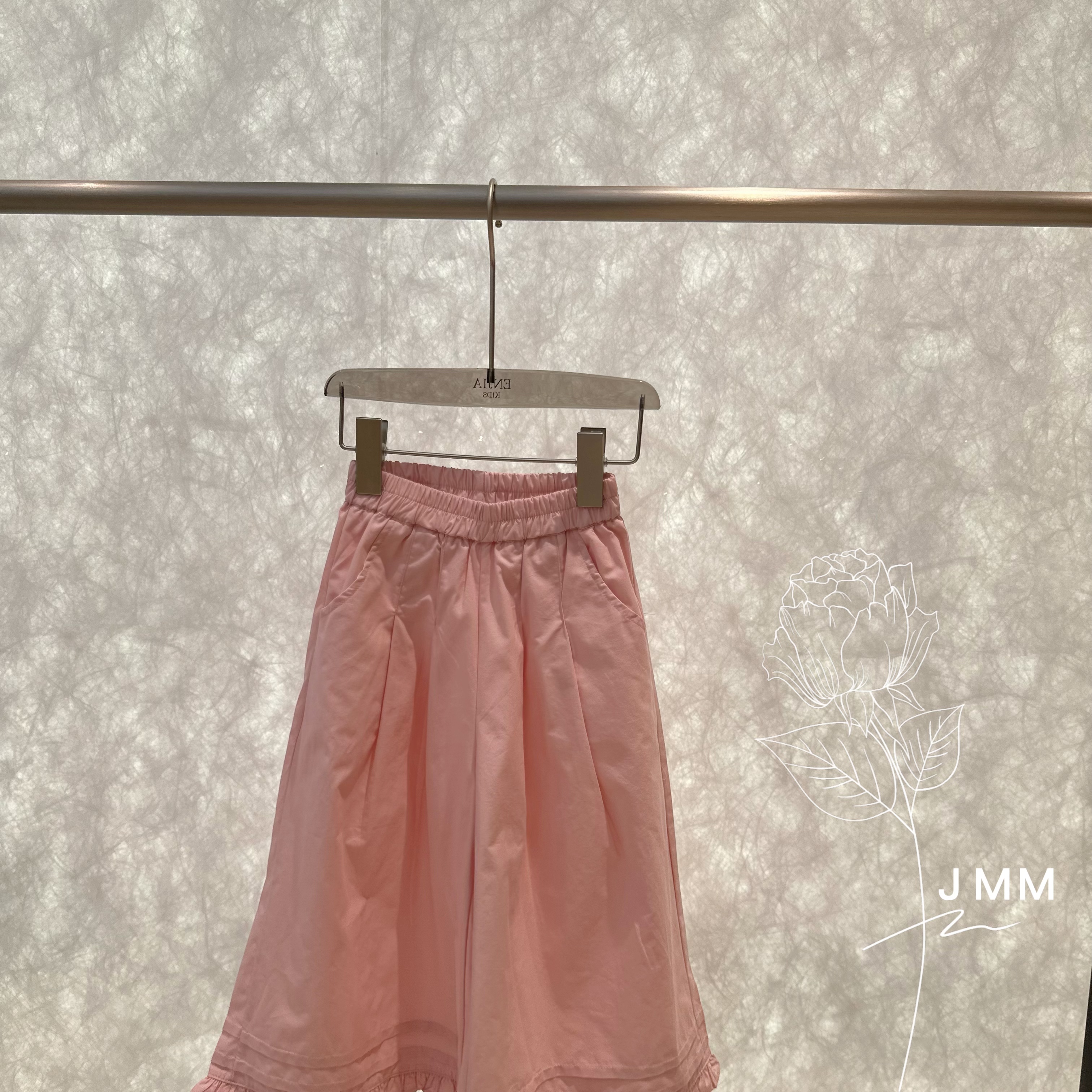 K067 女童休闲裤夏季松紧腰宽松阔腿七分裤通勤百搭