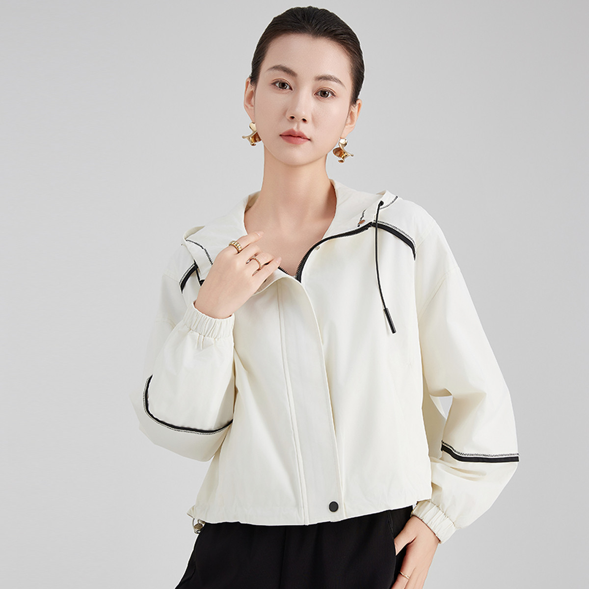 2025春季新款撞色百搭气质减龄女式上衣9GC956259