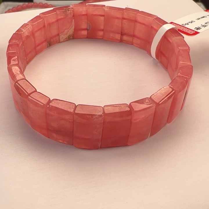 菱锰矿（红纹石）手串未镶嵌