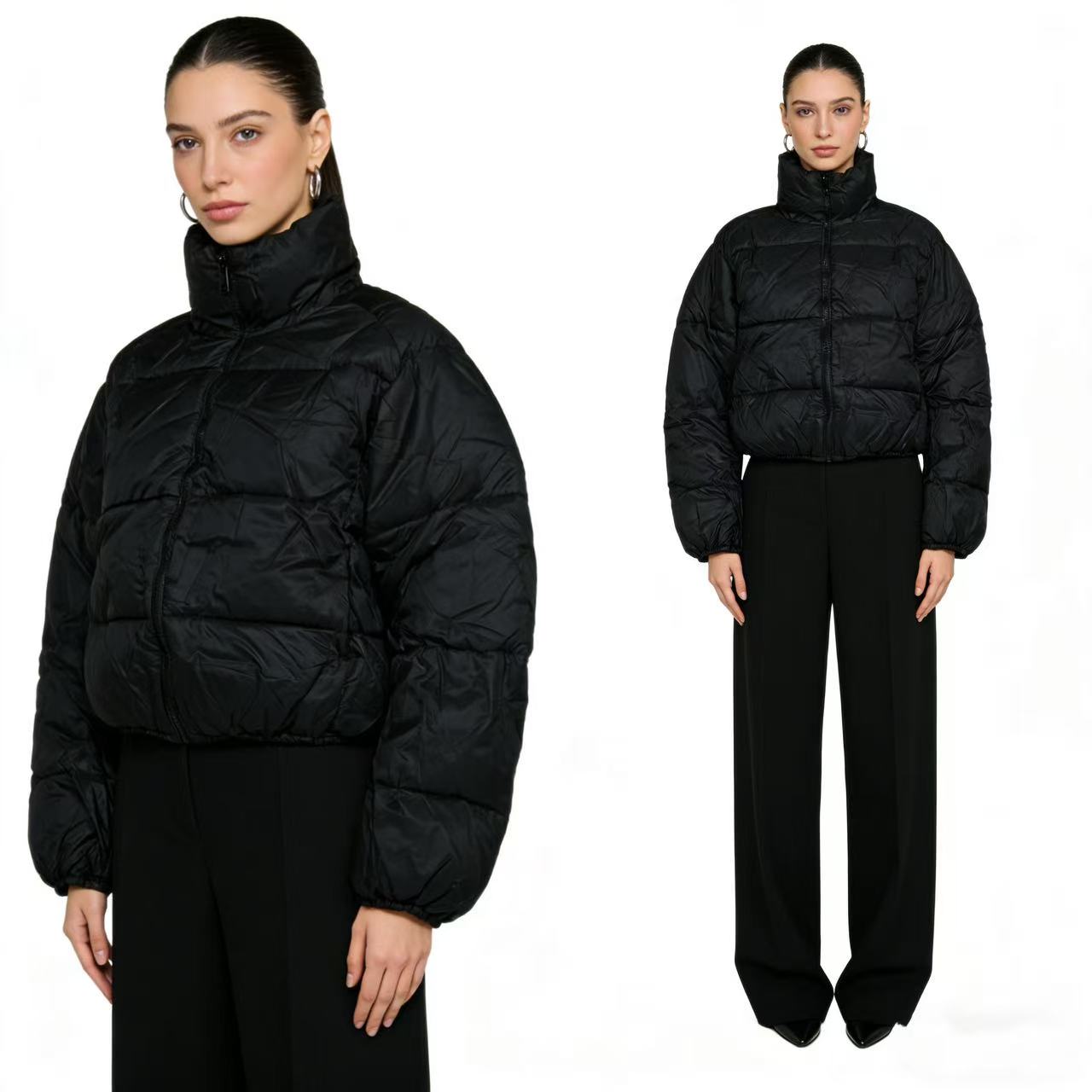 62#冬季新款韩版宽松加厚棉衣ins潮爆款棉袄女中长款连帽外套