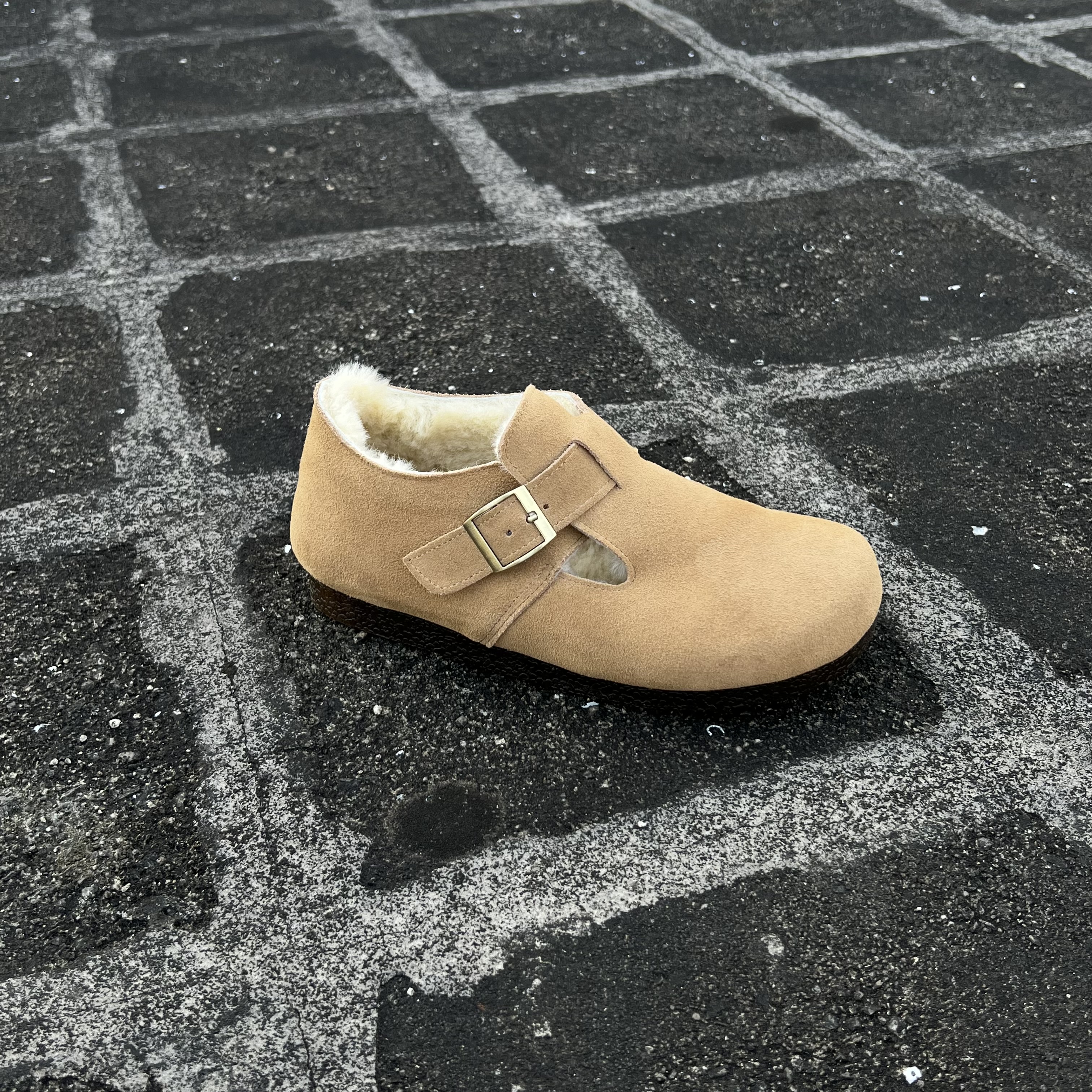 （羊毛皮一体）勃肯鞋厚底纯色雪地靴棉鞋棉鞋休闲秋季冬季666-1A