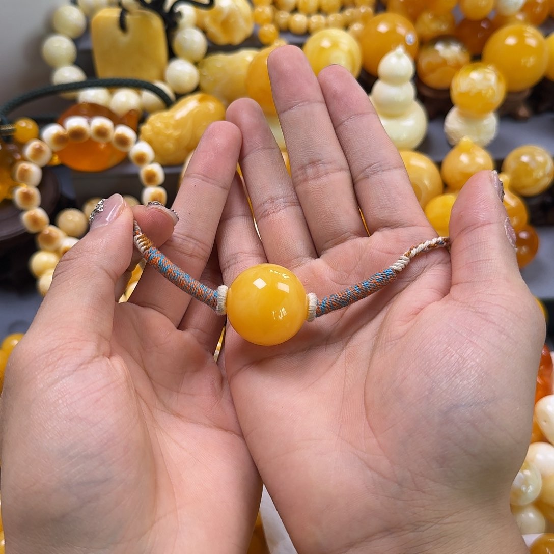 琥珀珠宝奇石未镶嵌锁骨26mm