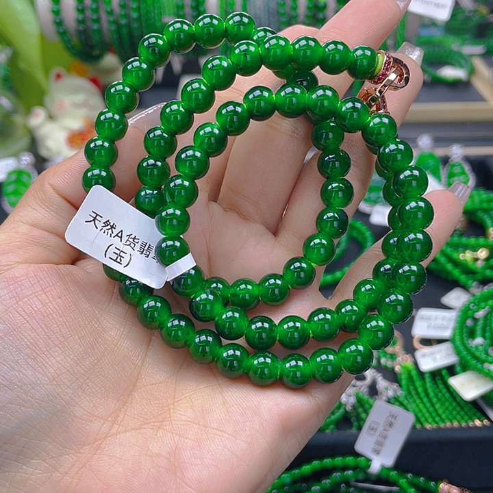 翡翠颈饰未镶嵌圆珠项链8