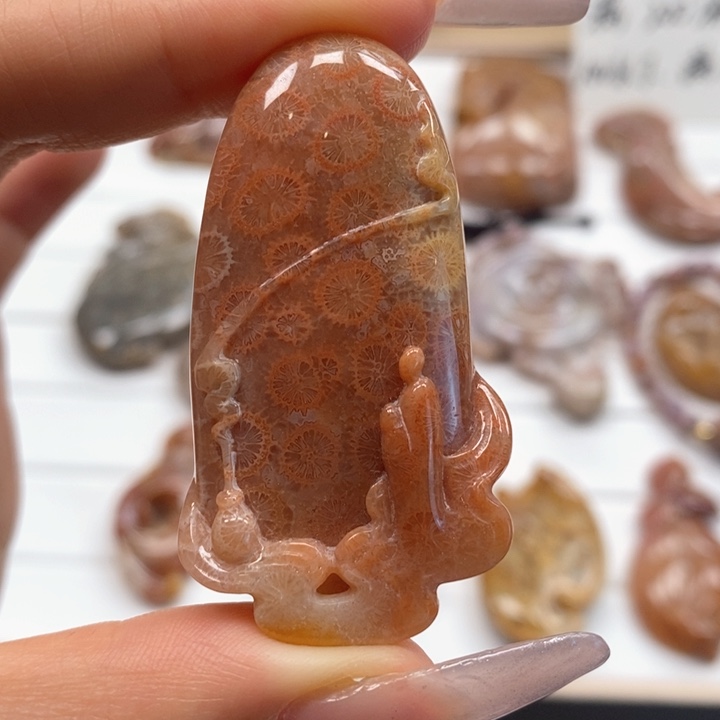 硅化玉颈饰未镶嵌悟道