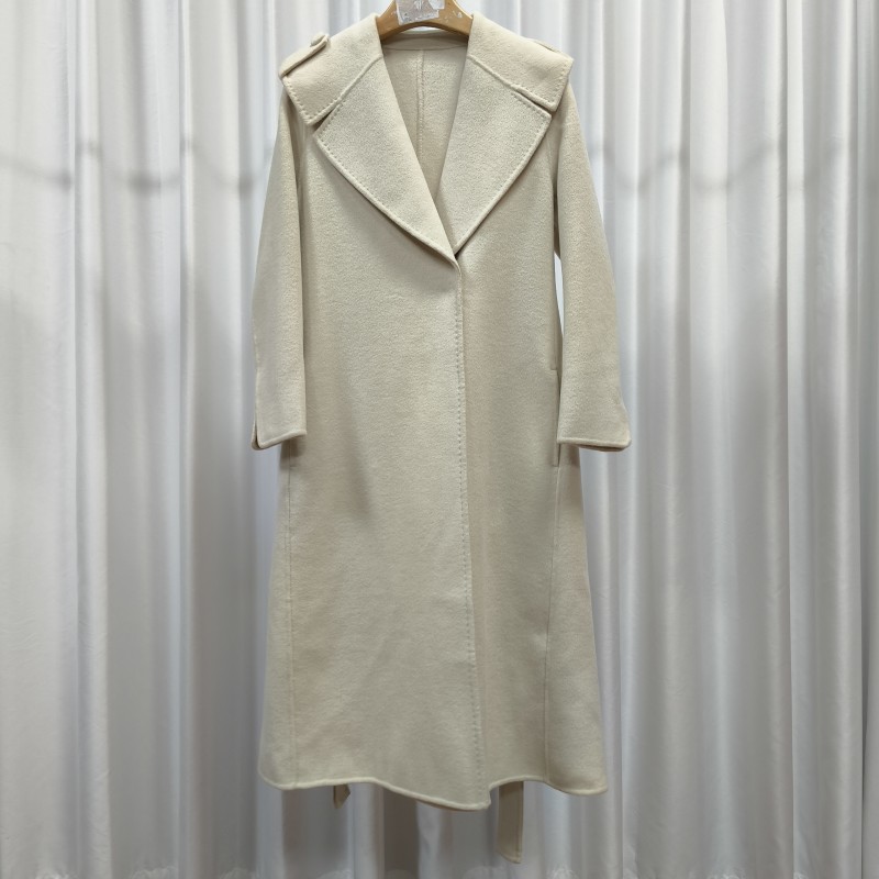 【诗M】S639-5  女装时尚秋冬厚款双面呢外套米色2582056B