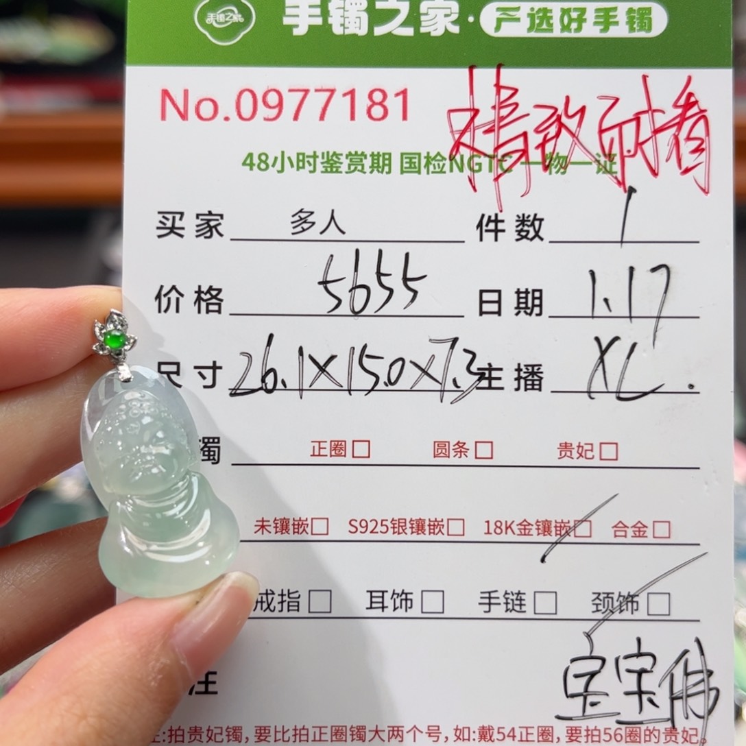 【闪购商品】翡翠颈饰18K金镶嵌多人