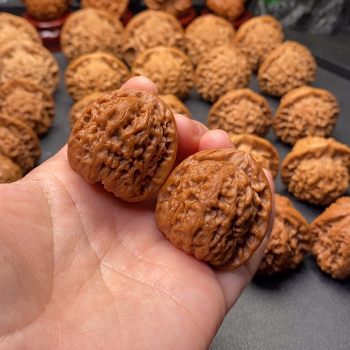 文玩核桃把件35尺如意原树野核福利