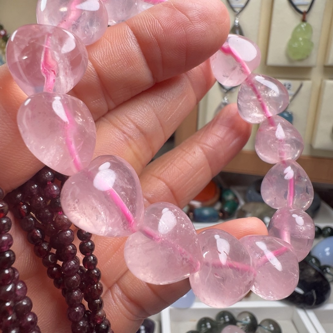 手链未镶嵌芙蓉石天然粉晶