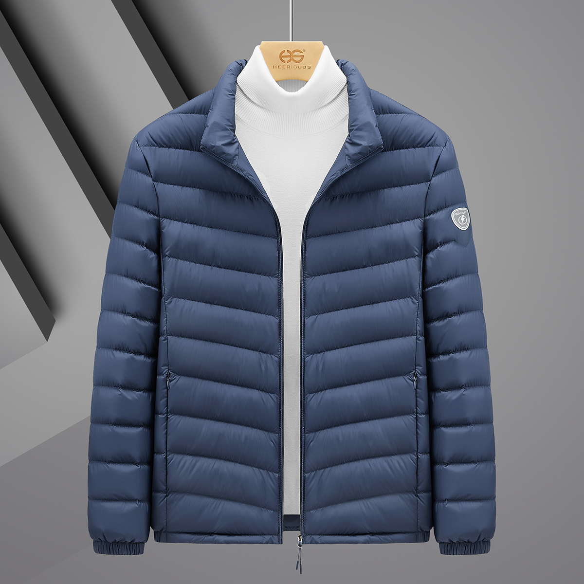 立领男女款轻薄羽绒服