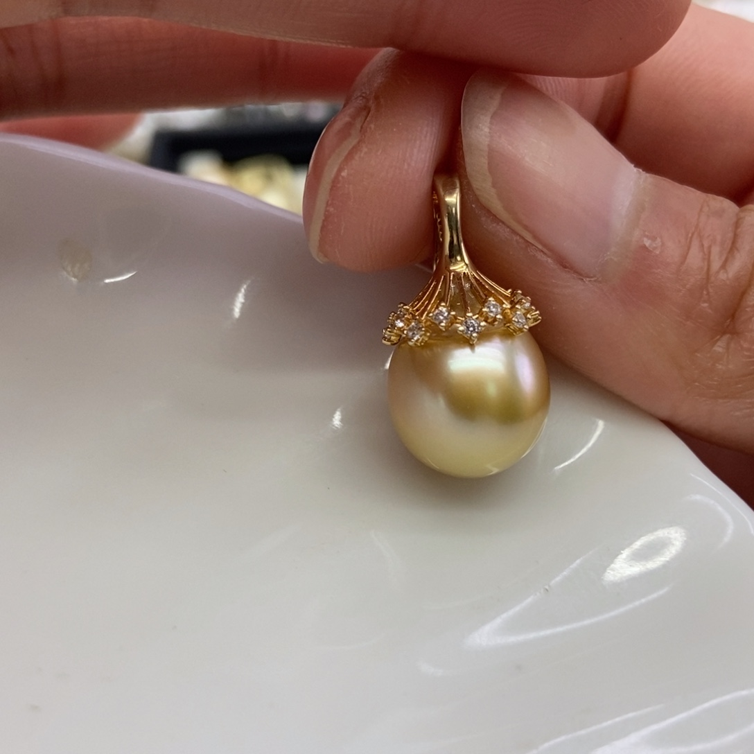 海水珍珠吊坠(不含链)银S925镶嵌