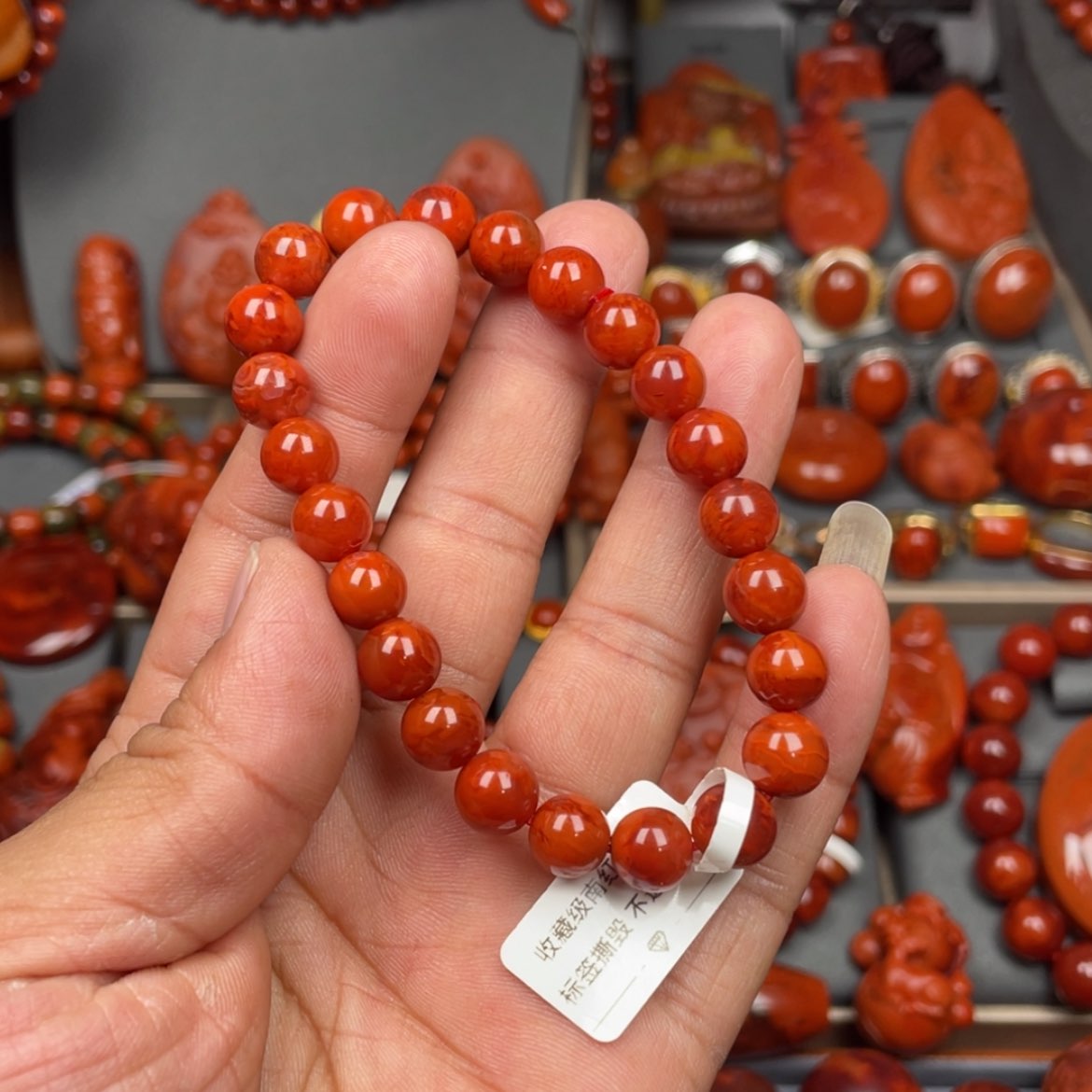 【闪购商品】南红玛瑙珠宝奇石未镶嵌哈***米单圈8