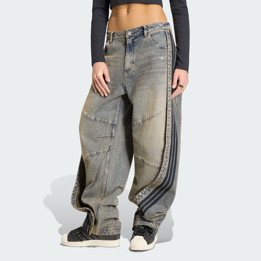 【滔搏官方】Adidas阿迪达斯三叶草女子BANANA DENIM牛仔长裤KY5189