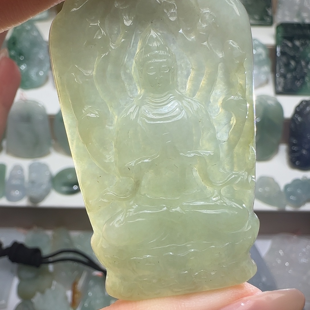 翡翠未镶嵌颈饰天然缅甸翡翠千手