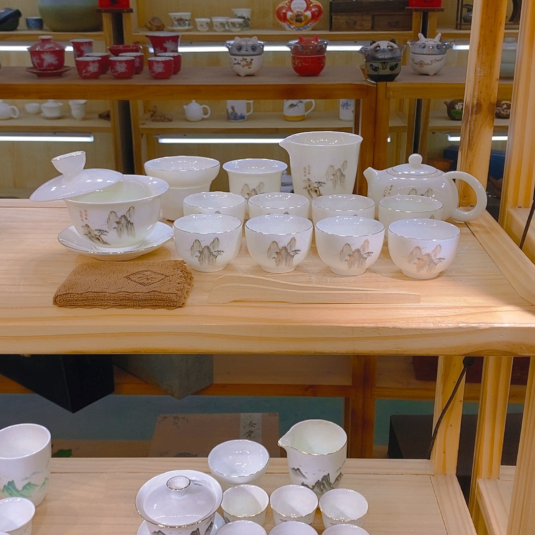 【不止】羊脂玉瓷茶具套装