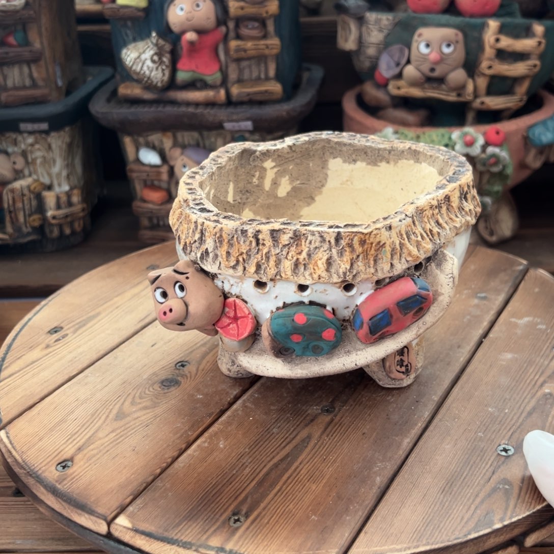 红陶嘻哈多肉花盆