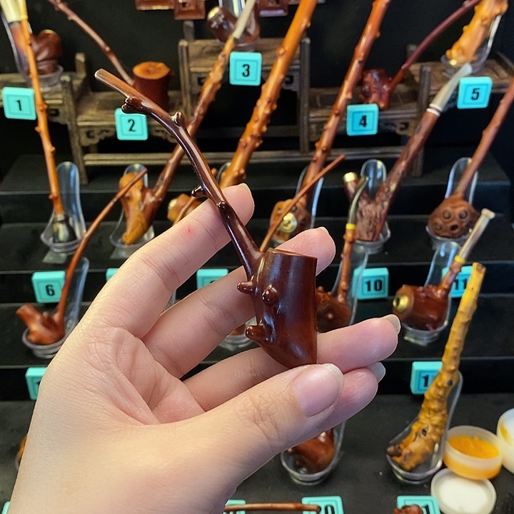 《***》大叶紫檀（黑酸枝木类）檬子木烟斗