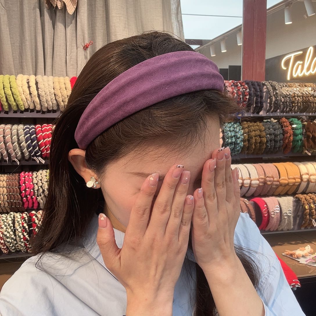 布艺铁合金紫色发箍