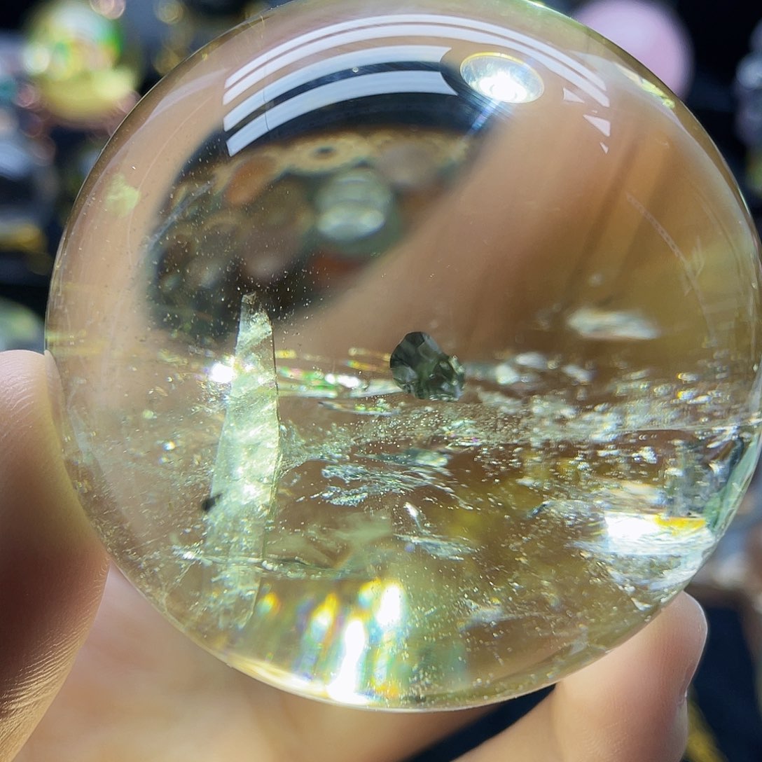 未镶嵌珠宝半成品水晶天然水晶晶中晶61.4mm