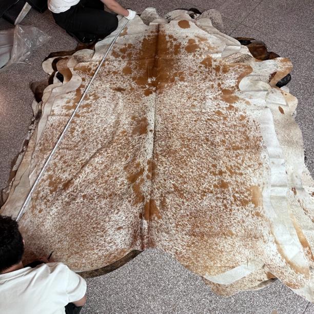 【本尼家】K1032 255*195专拍牛皮地毯家用轻奢