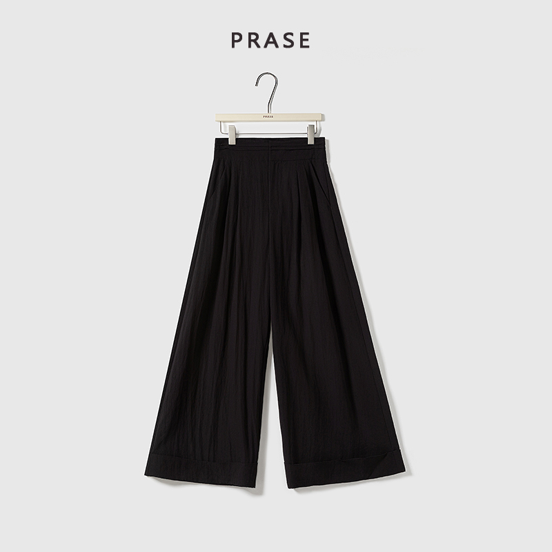 PRASE·噜【慵懒漫步】微胖轻奢设计款夏高腰百搭时尚休闲裤PR506B71