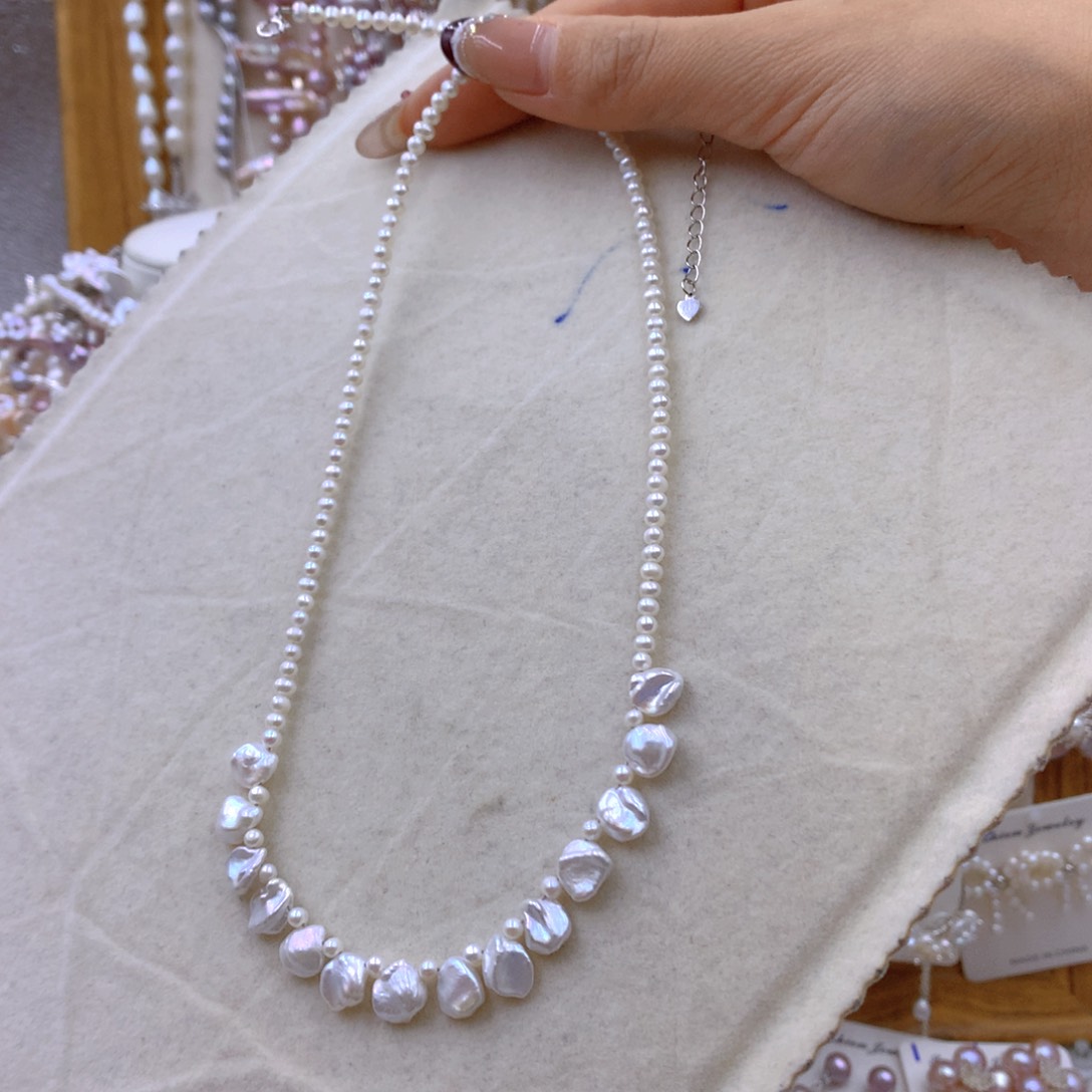 淡水珍珠耳饰银S925镶嵌含*