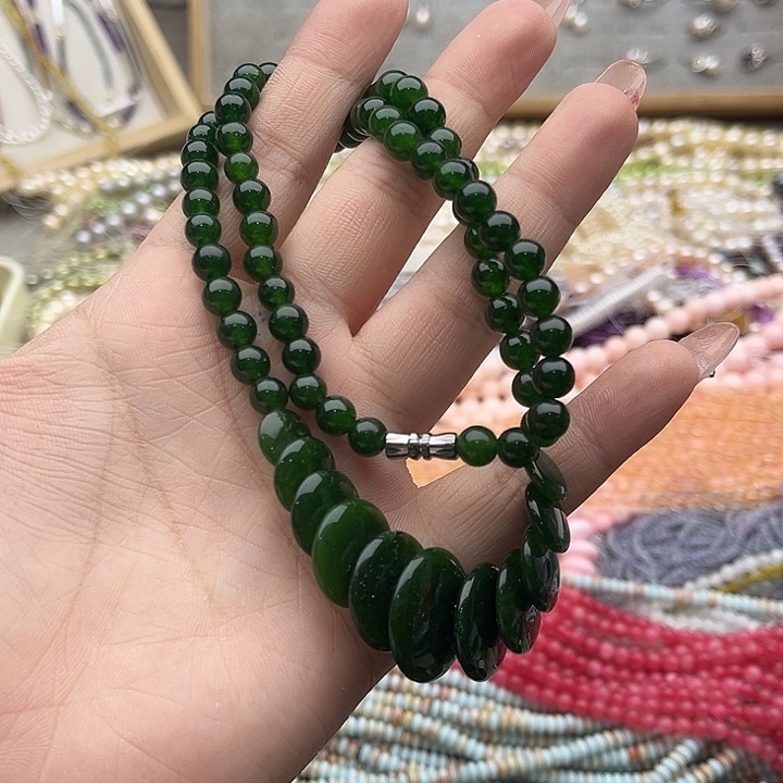 玛瑙/玉髓珠宝半成品未镶嵌碧玉项链