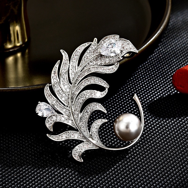 铜合金胸针 ML-114时尚复古羽毛胸针