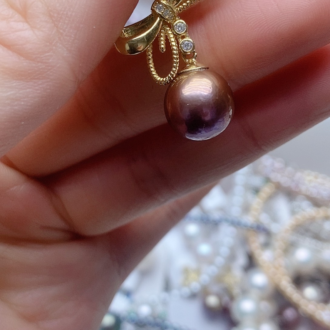 银S925镶嵌吊坠淡水珍珠