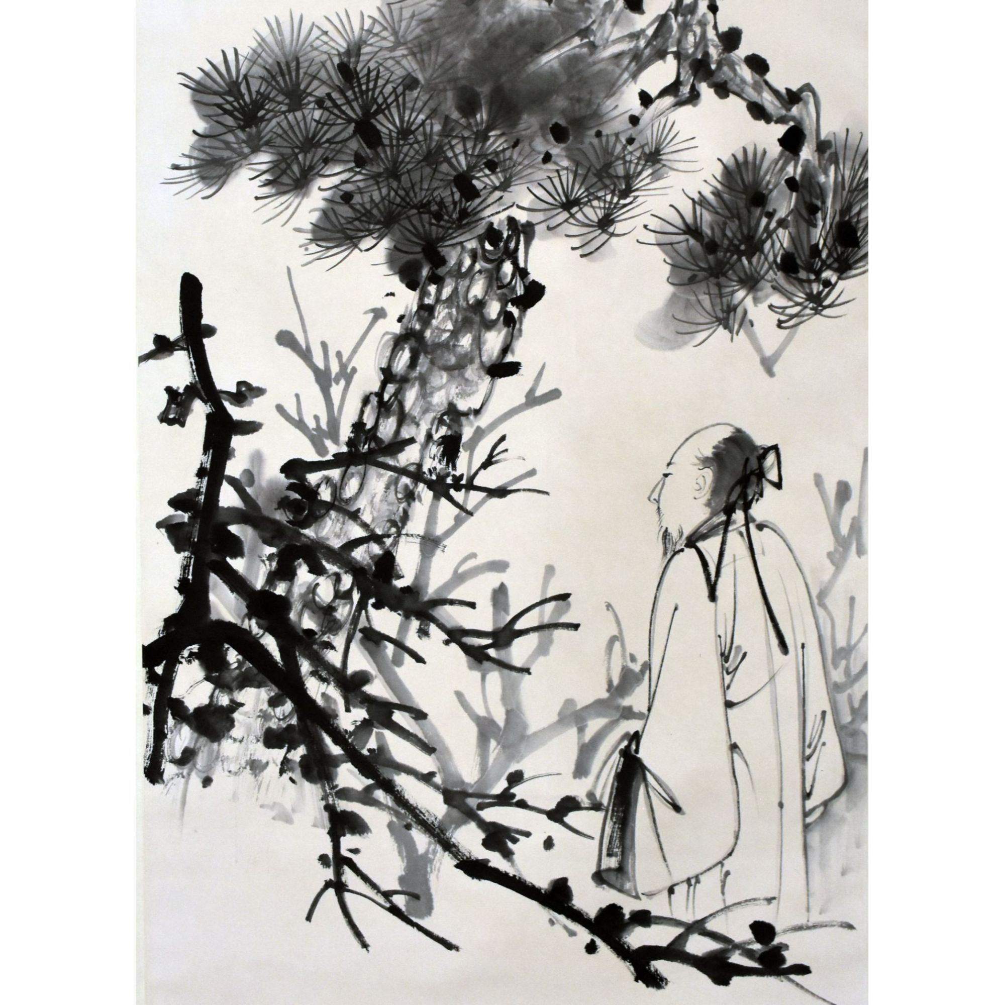 HM0573 松下高士 97×49cm 纸本立轴 4.2平尺