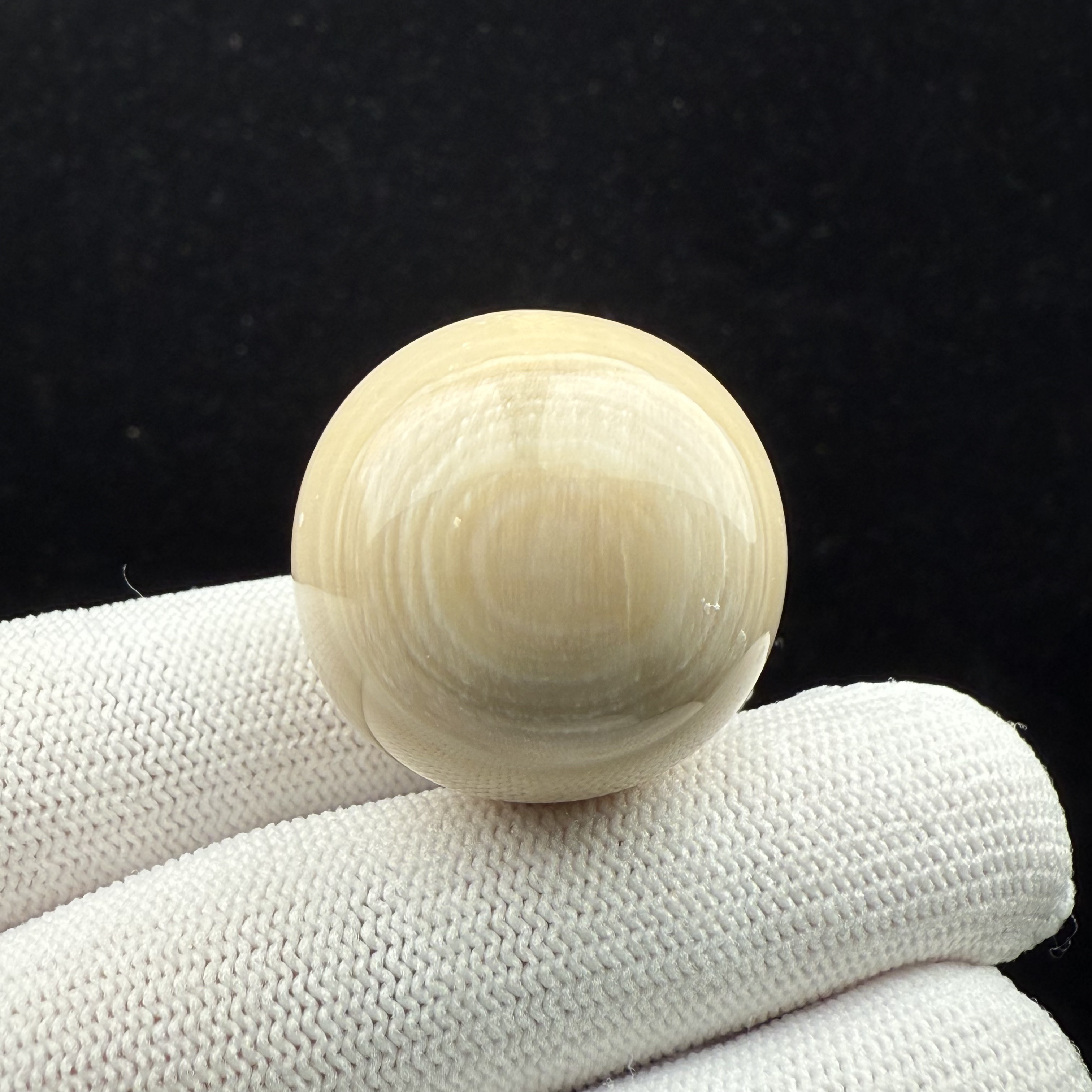 E4793天然猛犸牙圆珠27.6mm支持鉴定 假一罚四