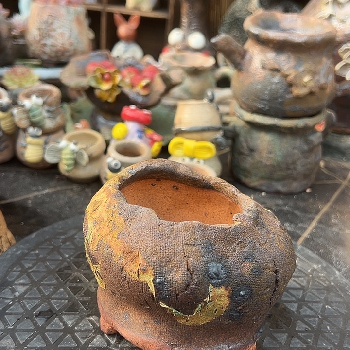 7福利手工粗陶高温花盆