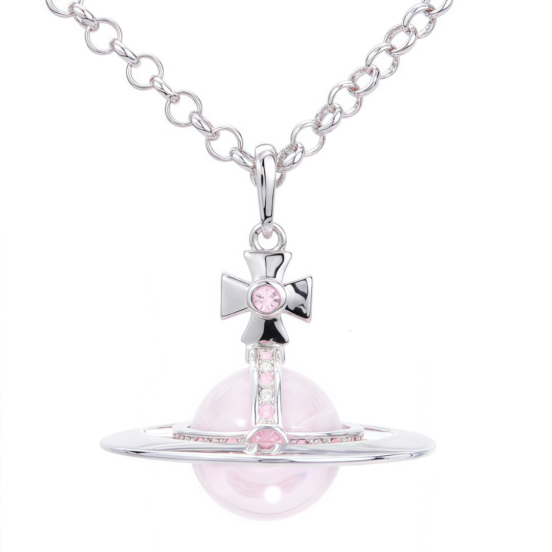 铜合金项链 星球环绕项链女轻奢小众气质高级个性设计锁骨链